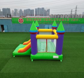 T2-1506 Классический комбинированный замок раздувной подпрыгивающий дом и скольжение