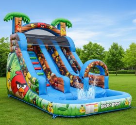 T8-8407 Водная надувная горка в стиле Angry Birds