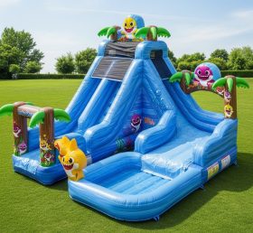 T8-8603 Надувная водная горка в стиле Baby Shark