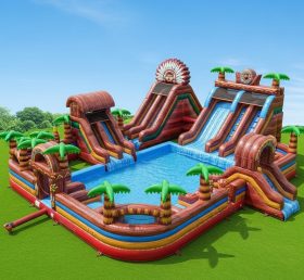 Pool3-228 Водный парк бассейна в индейском стиле