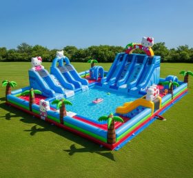 Pool3-290 Водный парк с бассейном в стиле Hello Kitty