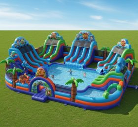 Pool3-362 Водный парк бассейна в стиле Rusty Rivets