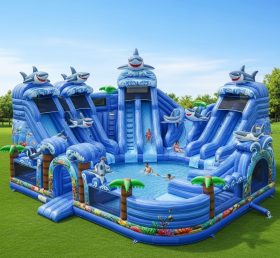 Pool3-369 Водный парк с бассейном в акульей тематике