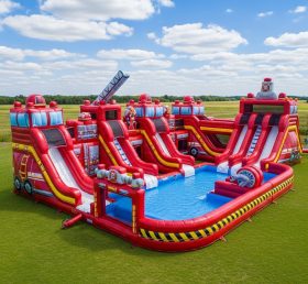 Pool3-468 Водный парк с тематикой пожарной машины