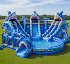 Pool3-527 Водный парк с бассейном в стиле акулы
