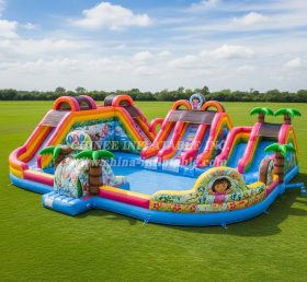 Pool3-596 Водный парк с бассейном в стиле Дора