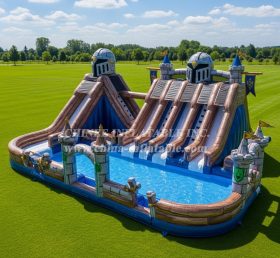 Pool3-652 Водный парк с бассейном в стиле Неллы-рыцаря