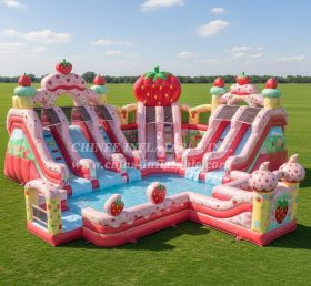 Pool3-696 Водный парк с тематикой «Клубничный торт»