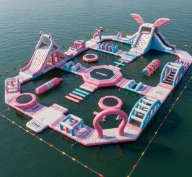 S471 Водный парк с надувной горкой в стиле фламинго