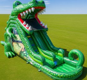 T8-5522 Надувная водная горка с крокодильей тематикой