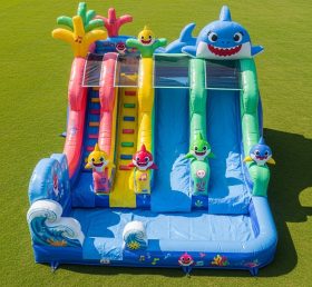 T8-7122 Надувная водная горка в стиле Baby Shark