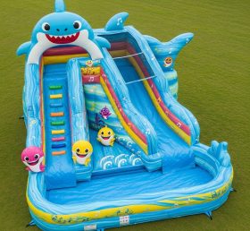 T8-7127 Надувная водная горка в стиле Baby Shark