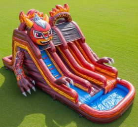 T8-7159 Водная горка надувная в стиле Blaze Monster