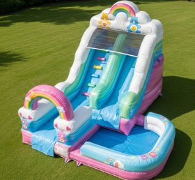T8-7186 Надувная водная горка в стиле Care Bears