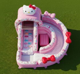 T8-7263 Водная горка надувная в стиле Hello Kitty