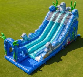T8-9246 Надувная водная горка в тюленьей тематике