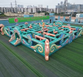 MAZE1-132 Надувной лабиринт в морской тематике с морским коньком