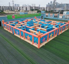 MAZE1-145 Надувной лабиринт в морской тематике с морской звездой