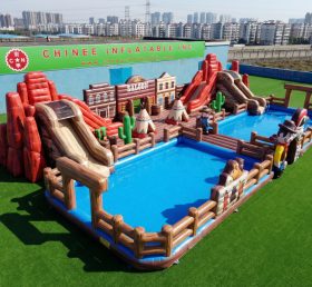 Pool3-838 Водный парк бассейна в стиле Дикого Запада