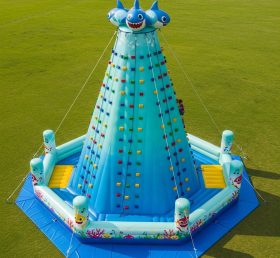 T11-4134 Надувная скалодром с тематикой Baby Shark