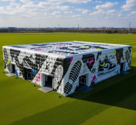 Tent1-6364 черно-бело-серый надувной шатёр-кроссовок
