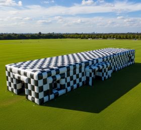 Tent1-6366 Черно-белая надувная шахматная структура