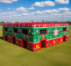 Tent1-6387 Рождественская надувная красно-зелёная конструкция