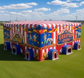 Tent1-6389 Полосатый цирковой надувной шатёр