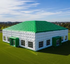 Tent1-6416 зелено-белая надувная палатка для мероприятий