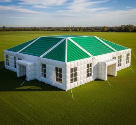 Tent1-6418 Зелено-белая надувная палатка для мероприятий