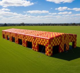 Tent1-6528 Красно-жёлтая надувная прямоугольная конструкция