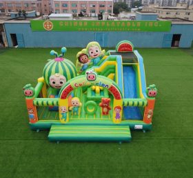 T2-8872 Батутный замок с горкой в стиле Cocomelon