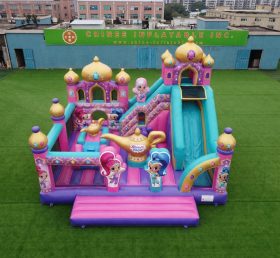 T2-8908 Батут Замок с Горкой в стиле Shimmer & Shine