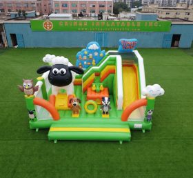 T2-8928 Батутный замок с горкой в стиле Тимми Тайм