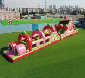 T7-4987 Полоса препятствий надувная в стиле «Клубника Шорткейк»