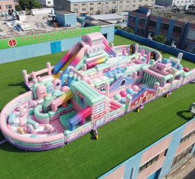 T7-5203 Тематическая полоса препятствий Pop Mart Гигантская надувная полоса препятствий Сложный забег