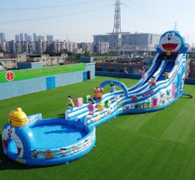 GS2-128 Водная горка гигантская надувная с тематикой Дораэмона
