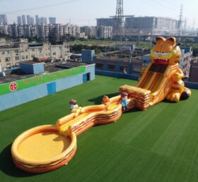 GS2-136 Гигантская надувная водная горка в стиле Гарфилда