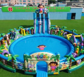Pool3-867 Надувной водный парк с тематикой Доры