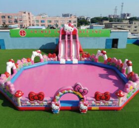 Pool3-877 Надувной водный парк бассейн в стиле Hello Kitty