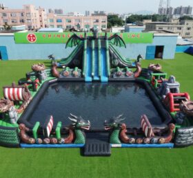 Pool3-879 Надувной аквапарк с тематикой «Как приручить дракона»
