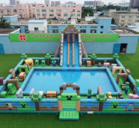 Pool3-882 Надувной аквапарк в стиле Minecraft