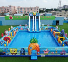 Pool3-907 Надувной водный парк с тематикой Спанч Боба