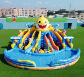 T8-6102 Надувная водная горка в стиле Baby Shark