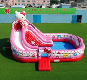 T8-6152 Надувная водная горка в стиле Hello Kitty