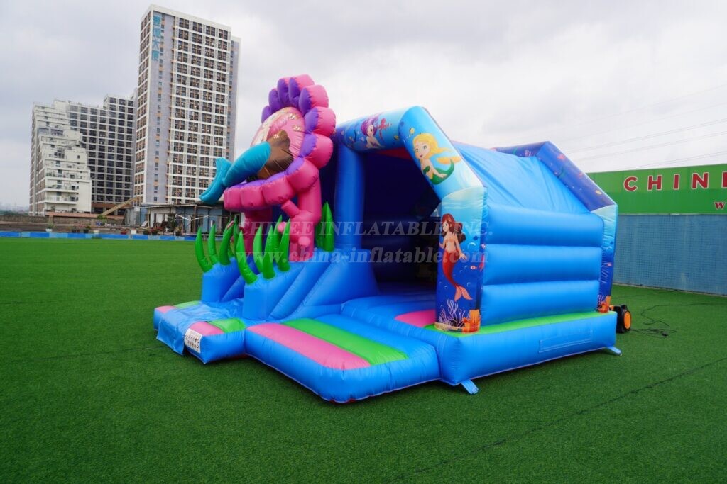 T2-8211 Mermaid-themed Bouncy Castle with Slide