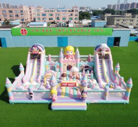 T2-8995 Надувной комбо-батут в стиле Pop Mart с двойными горками